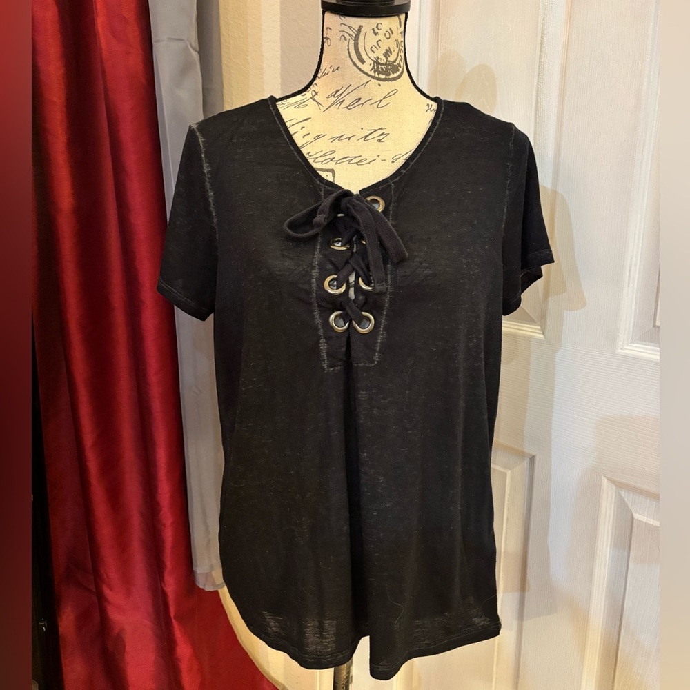Cloud Chaser Lace Up Grommet T-Shirt